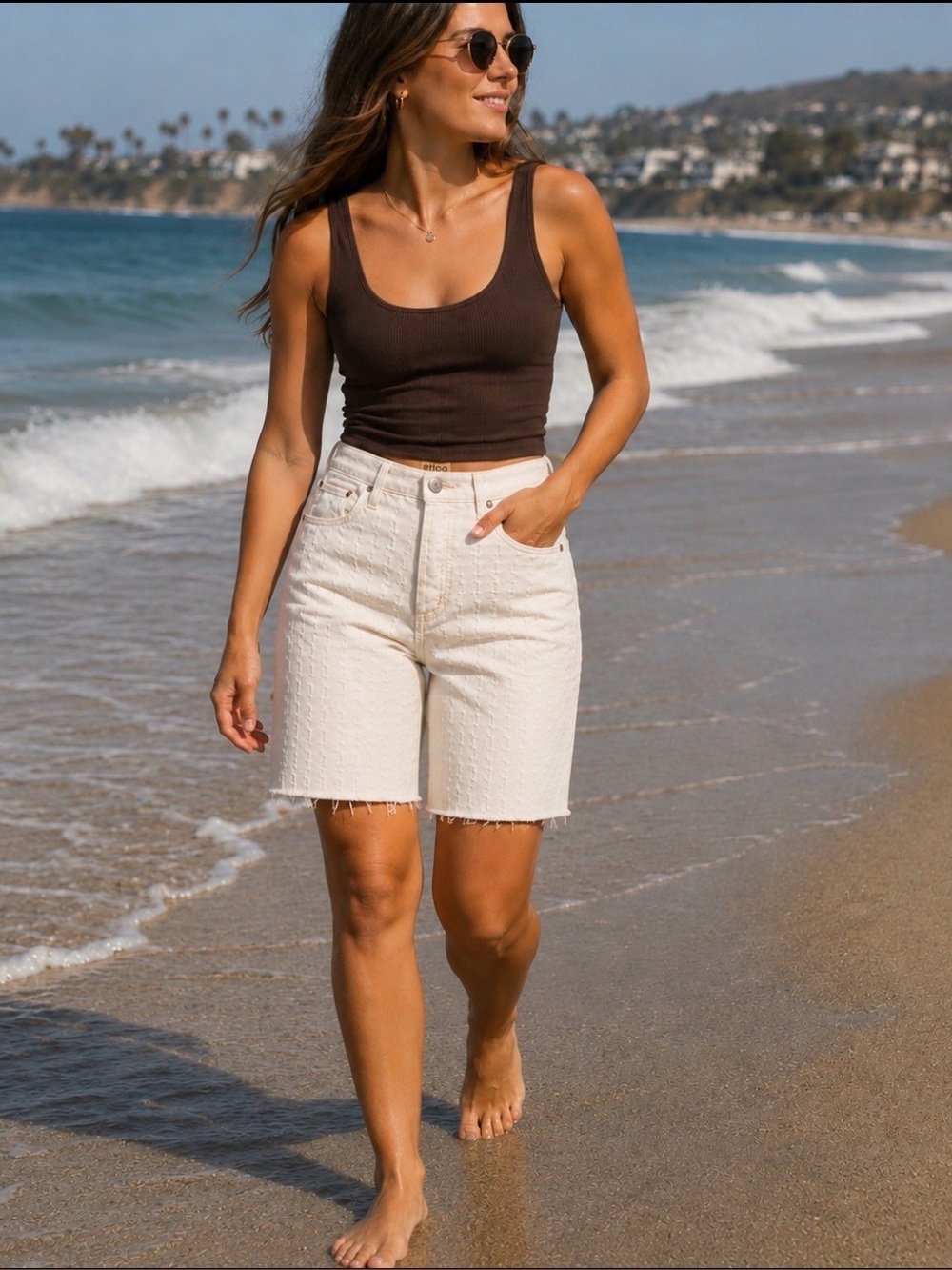 Etica Narin White Denim Bermuda Shorts Size‎ 25 NWT Coastal Summer Chic